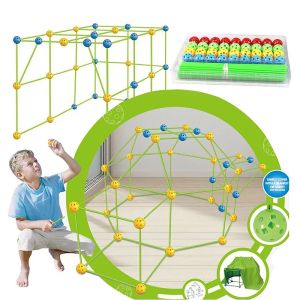 Creative Kids Toy Fort Building Kit Childrens DIY 3D Castles Tunnels Tents Games Educational Toys Birthday Gifts