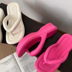 Ready Stock Ladies Flip Flops Woman High Heels Sandals Kasut Perempuan 女糖果色高跟人字拖