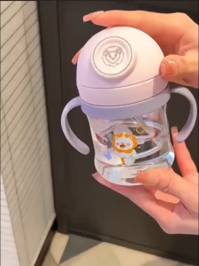 345ml Baby Drinking Bottle Baby Sippy Cup Leak-proof and Drop-proof Portable Handle Straw Cup