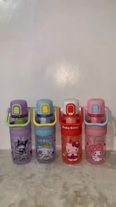 City Goods 800ml Cartoon Transparent Water Bottle Cute Character Design Leak-Proof Sports Cup with Handle
