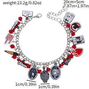 Bandai | Vampire Diaries Charm Bracelet - Damon & Stefan Characters Mystic Falls Theme Cartoon Accessories for Fans Gifts