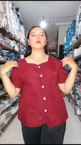 CALISSA FASHION PAKAIAN WANITA BLOUSE STYLE KOREA MODEL BICCA FIT TO L [ BISA COD ]