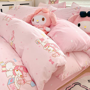Pink Cartoon Cotton Duvet Cover Single Piece Childrens Bedding 1.5m Single Person Comforter Cover Dormitory Bed Three Piece Set