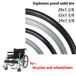 Explosion proof solid tire 20 22 24 inches 22X1 3/8 20X1 3/8 24X1 3/8 for bicycles manual wheelchair rear wheel replacement