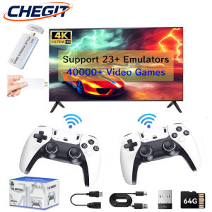 New M15 ultra 4K TV Game Stick Dual Wireless Controller 64GB Handheld Game Player 2.4G 3/40000+ Games Family Game Player