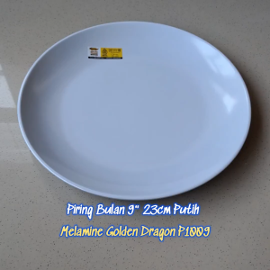 Piring Bulan D9" 23cm Melamine - Golden Dragon P1009