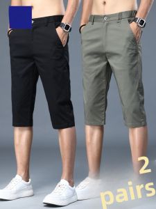 ROMON | Summer Lightweight Loose Straight Cotton Casual Business Elastic Sport Shorts