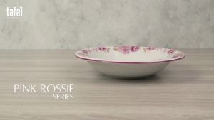 Piring Keramik Omega Pink Rossie 23 cm Isi 1