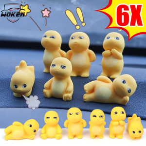 【WOKEN】 เครื่องประดับรถยนต์ของเล่นรูปมังกรนม6ชิ้นอุปกรณ์เสริมรถยนต์ของเล่นตุ๊กตาการ์ตูนตกแต่งแดชบอร์ดศูนย์