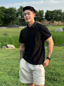 Black Polo Shirt Short Sleeve Men Summer Mature Stable Fashion Half Sleeve Handsome High-End Feel Collar T-Shirt Breathable