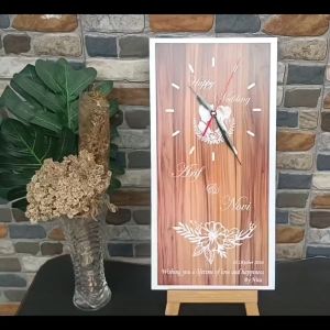 Jam Dinding Custom Hadiah Kado pernikahan Wedding ulang tahun wisuda custom Nama Kayu Unik aestetik