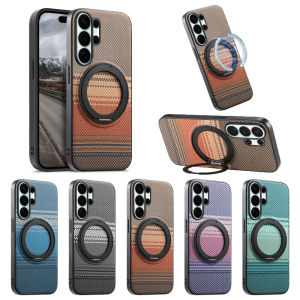 CHUBAN | 360 Rotation Metal Stand Afterglow Magnetic For Magsafe Case For Samsung Galaxy S26 S25 S24 S23 Plus Ultra FE Edge Hard Cover