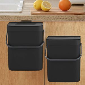Small Plastic Trash Can Hanging Small Trash Can with Lid Under Sink for KitchenFood Waste Bin Mountable Garbage Can Bathroom