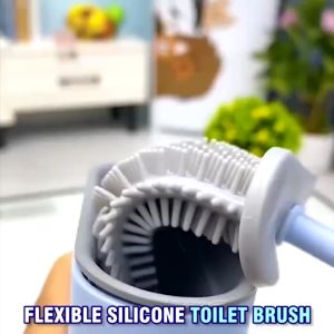 Sikat Toilet Gagang Brush Silikon Pembersih Closet Kamar Mandi Premium Desain Non Slip