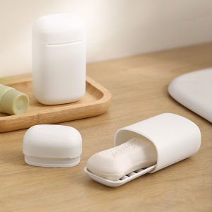 Travel Soap Dish Portable Sealed Soap Box Waterproof Storage Case Mouthwash Cup 2in1 Multi-functional Organizer
