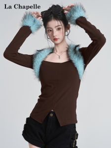 La Chapelle | Vintage Fuzzy Patchwork Knit Top