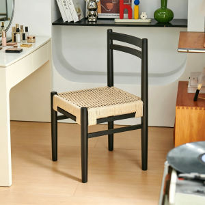 MU FENG ZHI NAN | Makeup Stool for Dressing Table Solid Wood with Backrest