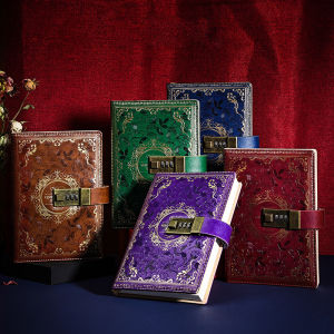 B6 Vintage Password Notebook 224 Pages Lockable Notepad Travel Sketch Book Schedule Planning Organizer School Office Journal Password Book Hand Book