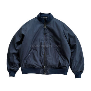 NANAMICA Varsity MA1 Jacket Multipocket Zippered Cotton Casual Youth Fashion Baseball Uniform Water-Washed Cotton Thermal Lined