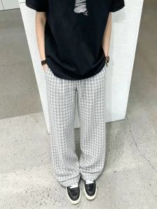 ZHUOCAN | Breathable Plaid Relaxed Fit Trousers