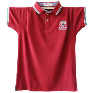 Loose Fit Pure Cotton Short Sleeve Polo Shirt Stand Collar T-Shirt American Style Summer Wear for plus Size Men