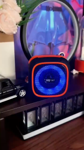 Mini Wireless Bluetooth Speaker Bass Charge Stereo Sound Outdoor Indoor Loudspeaker 360 Stereo with Ambient Lighting and 10H Battery Life