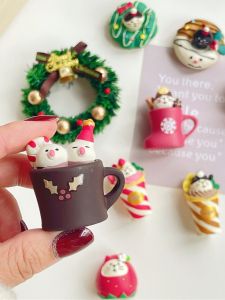 Creative Fridge Magnet Cat Design Magnetic Stick Cafe Bakery Christmas Gift Decoration Resin Material Cartoon Animation Theme