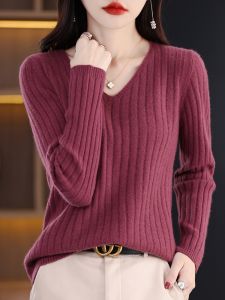 YUEXINYIRONG | V Neck Pullover Knit Sweater