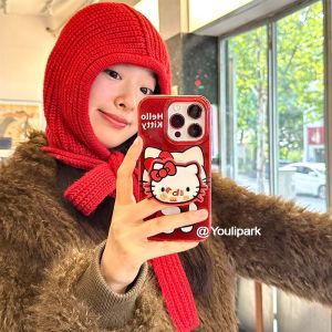 Adorable Red Cat Ins Style Phone Case for Huawei Enjoy 70/60 Pro/50z Transparent Full Cover Anti-Fall Silicone Shell Protective Cover