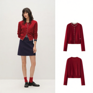 Semir | Áo Cardigan Len Nữ Mùa Xuân Đính Màu Ngắn