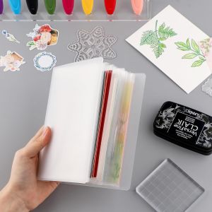 A6 Clear Stamps Storage Embossing Folder Storage Photo Album Seal Bags Keeper Cards Folder Bag for DIY Scrapbooking Arts Crafts