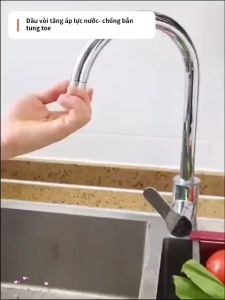 Đầu vòi rửa bát tăng áp xoay 360 độ 2 chế độ 3 chế độ -18cm