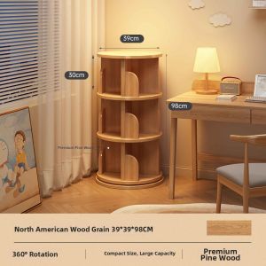 ZHUOHE | Rotating Round Mobile Bookshelf