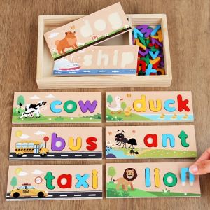 Bằng gỗ Trò chơi giáo dục Board Set | Nhiều Màu Bảng chữ cái & hình dạng phù hợp logic suy nghĩ đồ chơi huấn luyện với cầm tay Grips