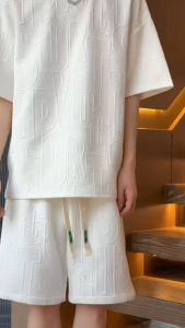 Fashion Oversize Elastic waist Exquisite drawsting Men＇s Sets Textured jacquard fabric Korean Sports suit M-3XL