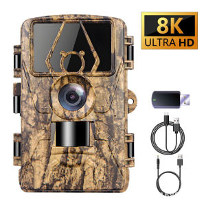 8K Video 60MP Images Night Vision Motion Activated Waterproof Wildlife Camera for Hunting Home Surveillance Trail Cameras