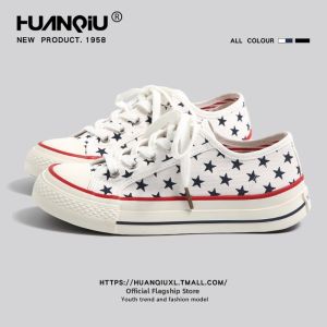 HuanQiu | Low-cut Star Pattern Canvas Shoes Summer Breathable