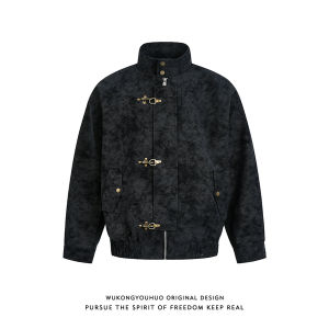 WUKONGYOUHUO | Vintage American-Style Pilot Collar Jacket Mens Casual Utility