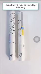 Cuộn Tranh Tô Màu Dán Tường Cắt Dán Dài 3M Có Keo Chuyên Dụng Dán Tường Không Bong Tróc