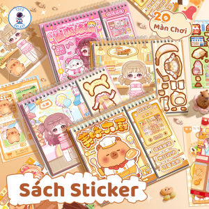 Đồ Chơi Tranh Dán Sticker Cho Bé - Sách Dán Hình Công Chúa 20 Màn Chơi Tô Màu Hóa Trang Trang Trí