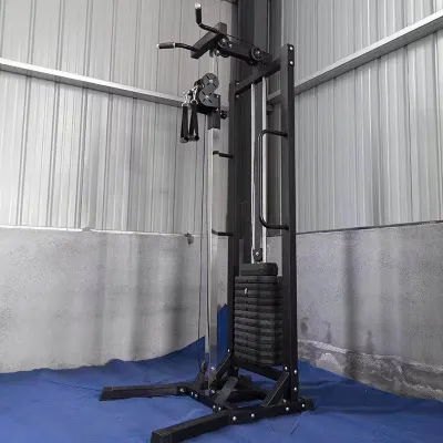 Cable Crossover Machine Home Gym Wall Mount Cable Station with 150 Pounds Weight Stack Lat Pull Down Machine with 27 Positions Dual Pulley Syste