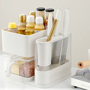 Kệ Để Bàn Đựng Gia Vị Dụng Cụ Bếp HappyLife Nhựa cao cấp Phong Cách Nhật Bản - Home and Garden