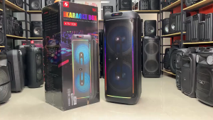 KTS-1939 4500mAh Bluetooth Karaoke Portable Speaker RGB dazzling lights with 2 microphone