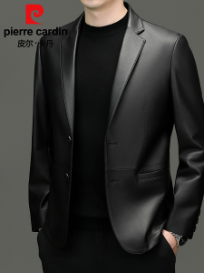 Pierre Cardin | Áo Khoác Da Cừu Thật cho Nam Kiểu Dáng Thư Giãn Mùa Xuân Thu
