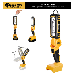 Lithium LED Cordless Work Light Outdoor Portable 140° Foldable Camping Car Overhaul Light Long Life For Dewalt 20V Battery Pin