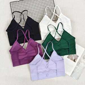 Áo Ngực Thể Thao Nữ Gợi Cảm Mùa Hè Nhanh Khô Yoga Áo Ngực Thể Thao Lưng Chéo Không Dây Có Đệm Ngực Thoáng Khí