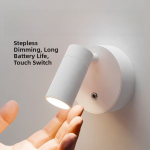 Adjustable USB Charging Wall Lamp Magnetic Absorption Passage Hallway Lighting Modern Minimalist Touch Switch Aluminum Body