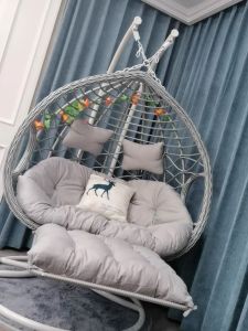 European Style Outdoor Hanging Chair Double Outdoor Hammock Swinging Chair Basket Balcony Swing Bed Luxury Rotatable Furniture