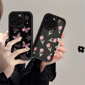 Phone Case Butterfly For iphone 11 12 13 14 15 16 17Pro Max Casing silicone xr xs Max 7 8 Plus 11Pro 13Plus lens protection