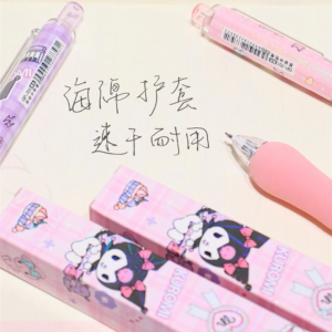 Pen Dakwat Hitam Comel 🎀 My Melody Kuromi Erasable Gel Pen 0.5mm Quick Dry Smooth Writing School Study Exam 1pc